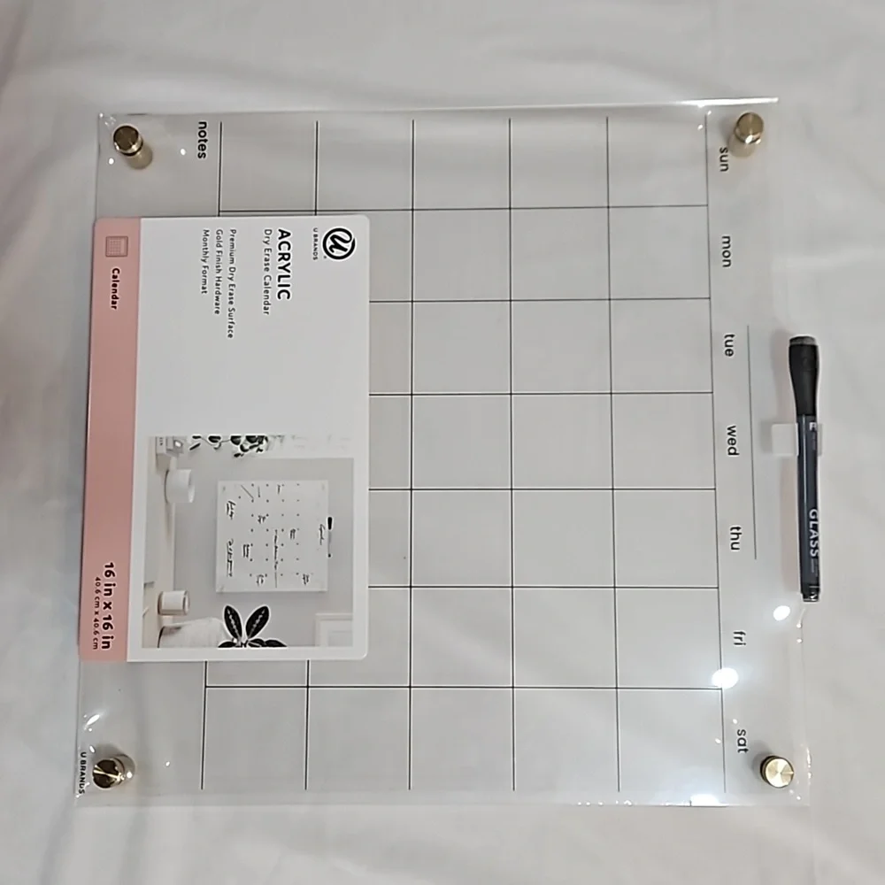 Clear Acrylic Dry Erase Calendar